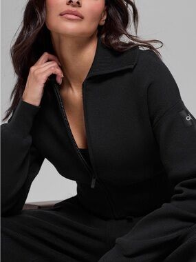 ALO YOGA SCHOLAR KNIT SWEATER JACKET